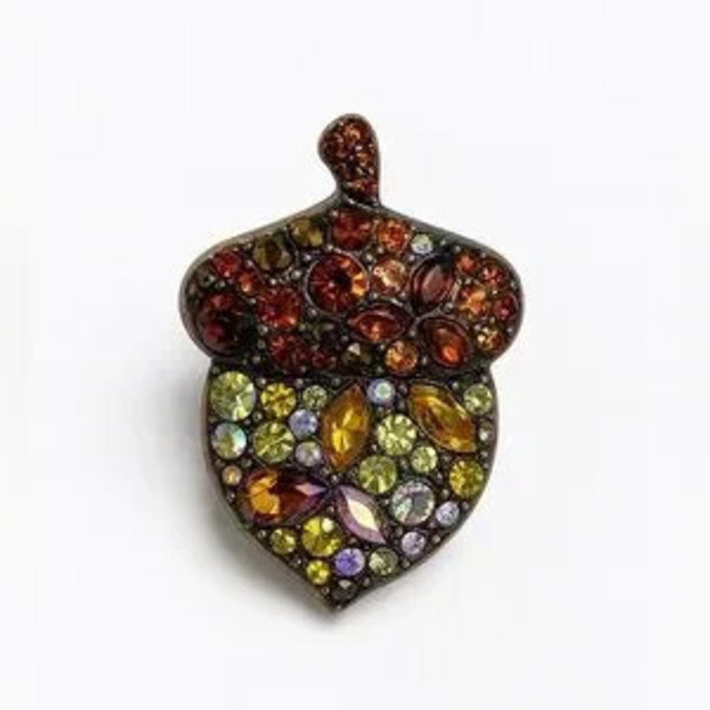 Elegant Multicolor Acorn Brooch